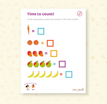 Time to count activity sheet