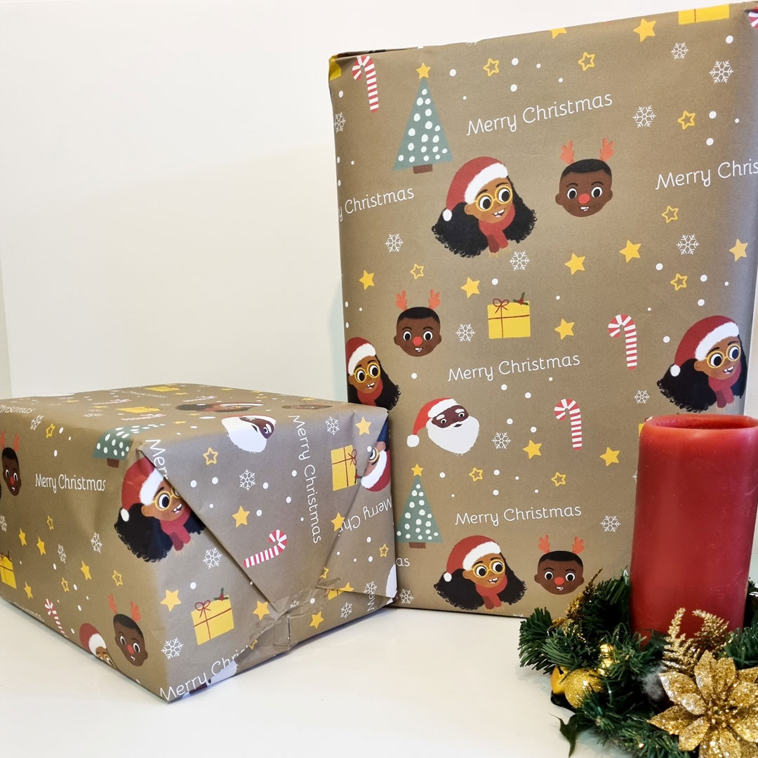 Brown Christmas gift wrap